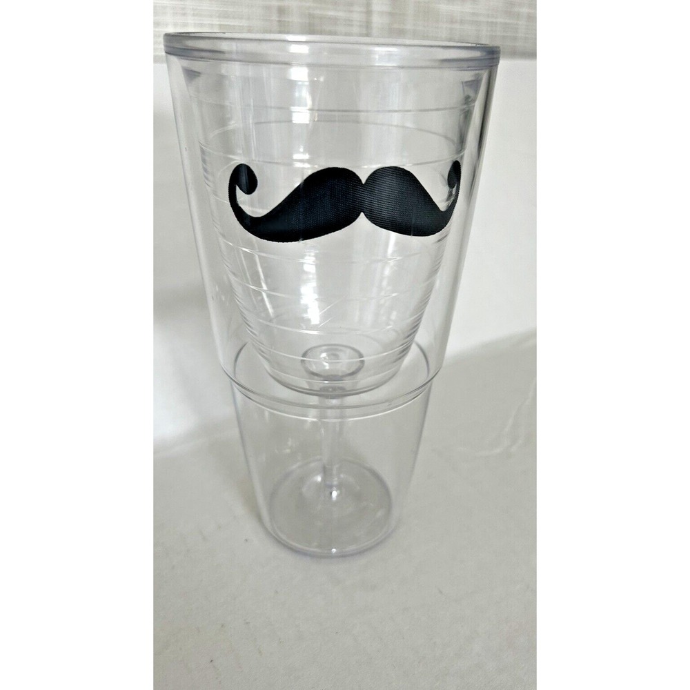 Tervis Tumbler Mustache Decal Design 16 OZ Wine Glass Insulated No Lid